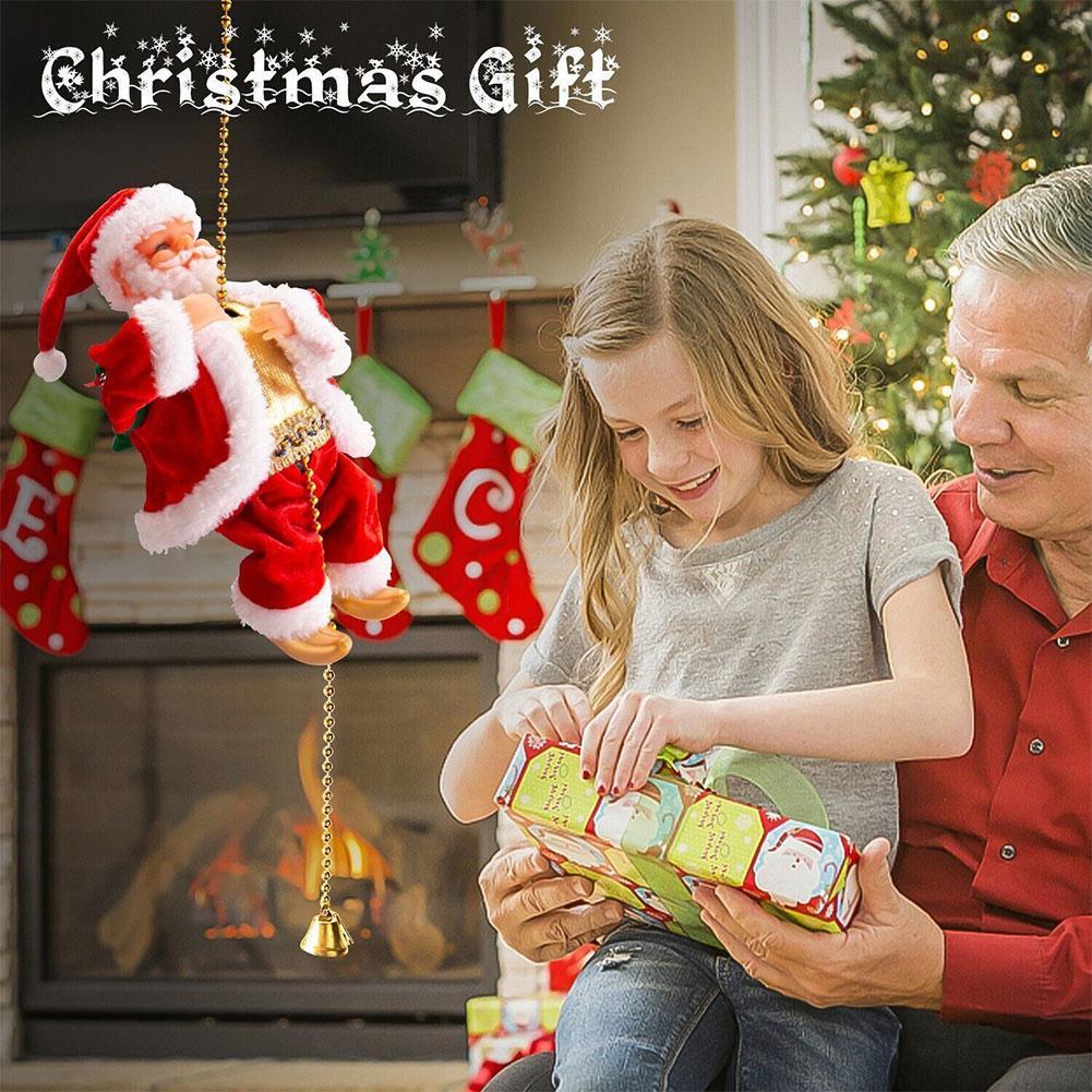 Santa Claus Electric Toys Santa Claus Climbing Beads Christmas Doll Climb Up And Down Battery Operated Christmas Decor Ornament