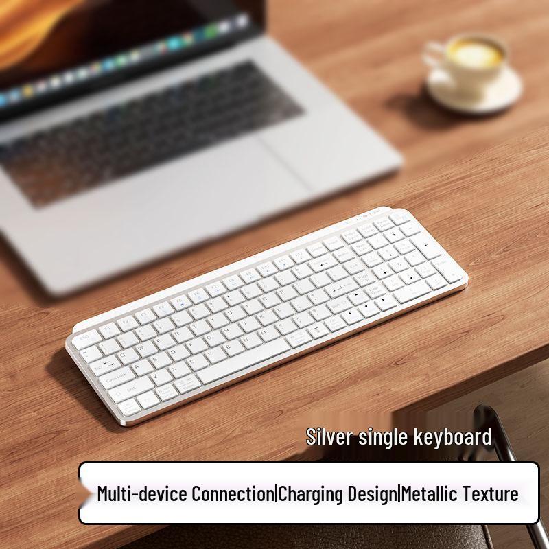 Thin Dual-Mode Wireless Bluetooth Keyboard & Mouse Set for MacBook, Laptop, Phone, iMac