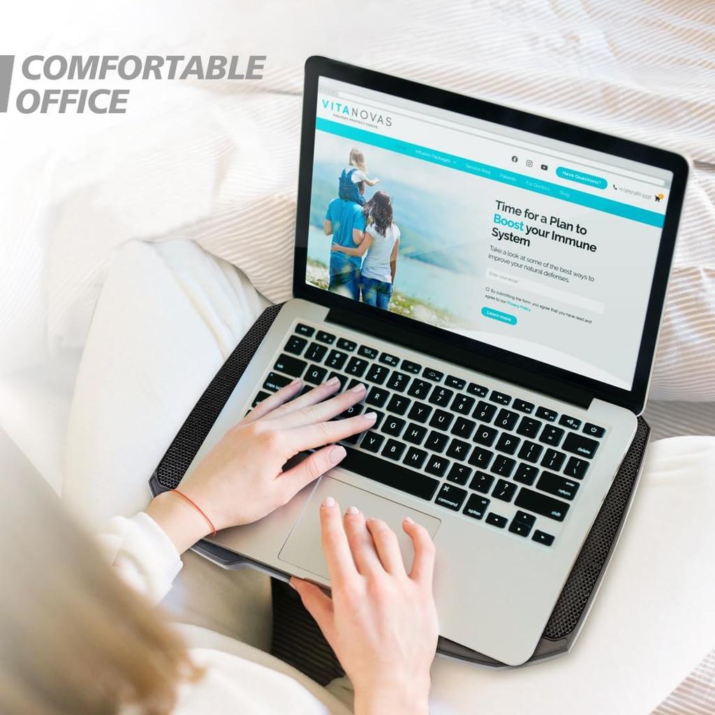 Laptop Cooling Pad Laptop Cooler Stand, Laptop Fan Cooling Pad for 12-15.6 Inch Laptop Notebooks, 5 Quiet Fans, 5 Angle Adjustable Laptop Cooling