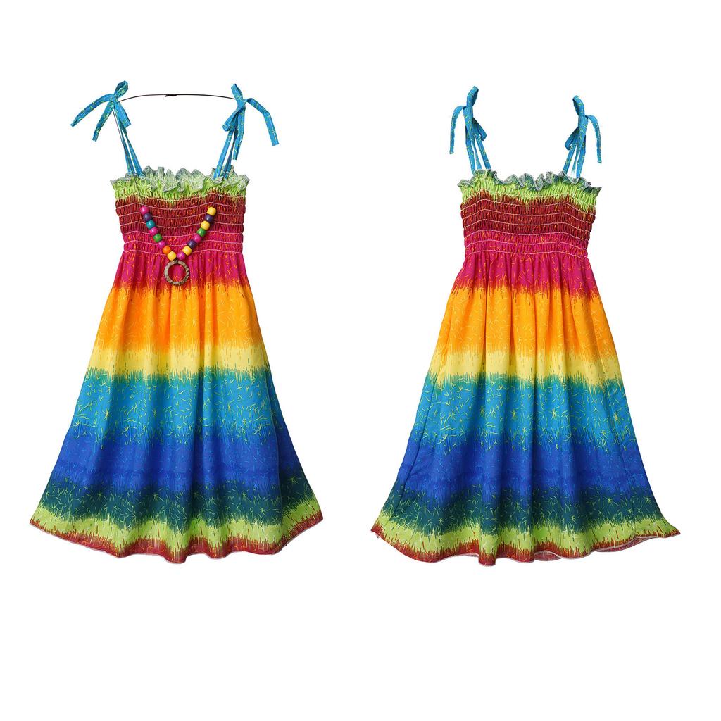 Rochii boeme pentru fete de vară, rochie cu colier, florală, fără mâneci, de plajă