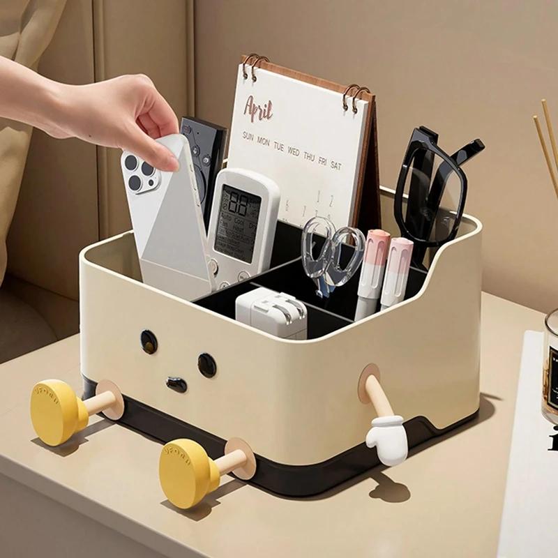 Desktop Storage Box Home Living Room Bedroom, Remote Control Sundries Storage Box Office Compartment Storage and Finishing Box