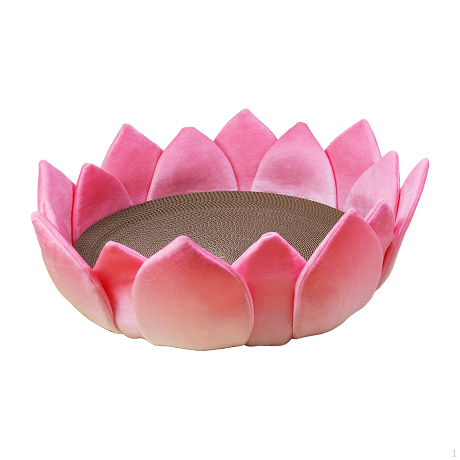 Cat Scratcher Bed Cardboard Lounge Lotus Throne Shape Pet Furniture Supplies Circular Corrugated
