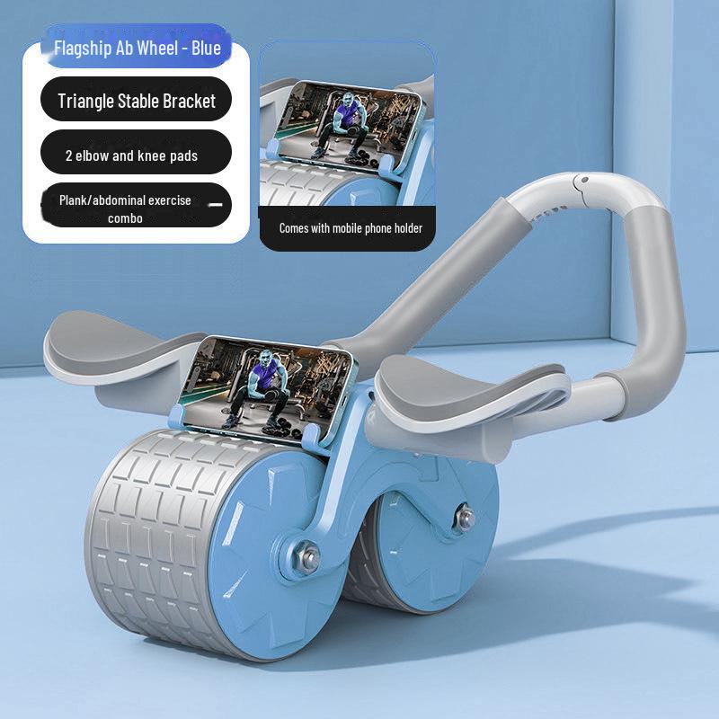 Автоматическое колесо для пресса с поддержкой локтей для домашнего фитнеса и тренировки мышц regular model синий