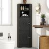 Bathroom Cabinet, Bathroom Furniture, Corner Cabinet with Two Storage Compartments, Open Compartment with Adjustable Shelf, 36.5x 36.5 x 155 cm, Black