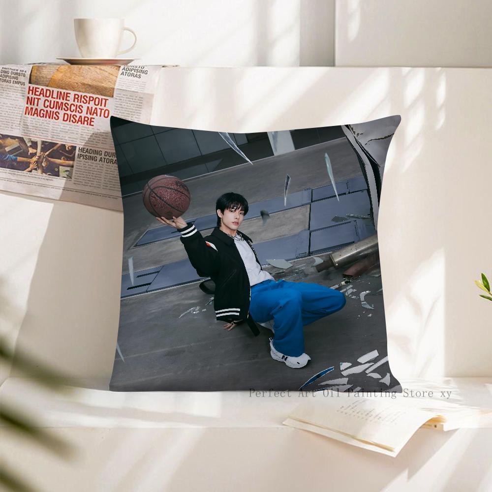 1 Stück KPOP Park Sunghoon Kissenbezug Quadratischer Kissenbezug Schlafzimmer Sofa Raumdekoration Lässig E-ENHYPEN Kissenbezug