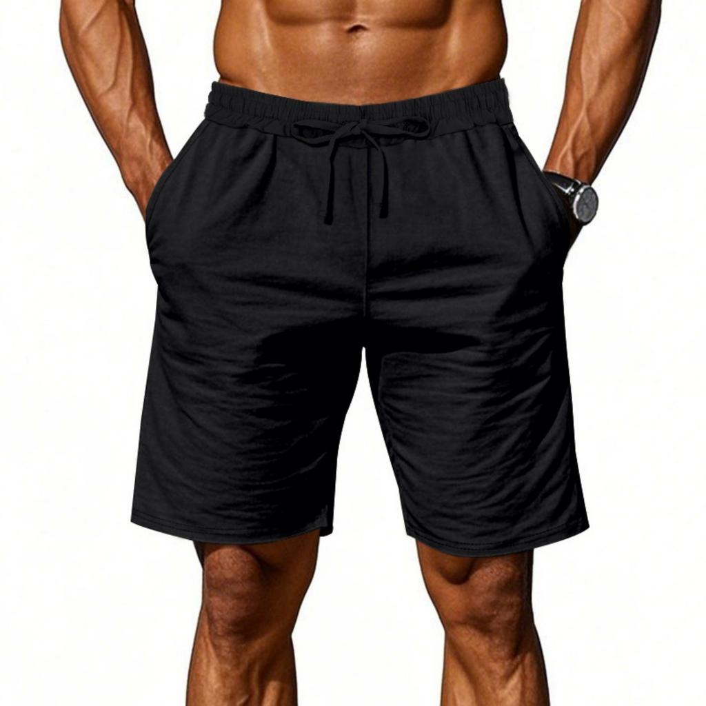 Men's Linen Breathable Thin Beach Casual Loose Five Cent Shorts