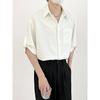 Hanging Five Quarter Sleeve Shirt For Men, Ice Silk Non Ironing Trendy Brand Top, Loose And Versatile Men'S Short Sleeved Shirt, Summer