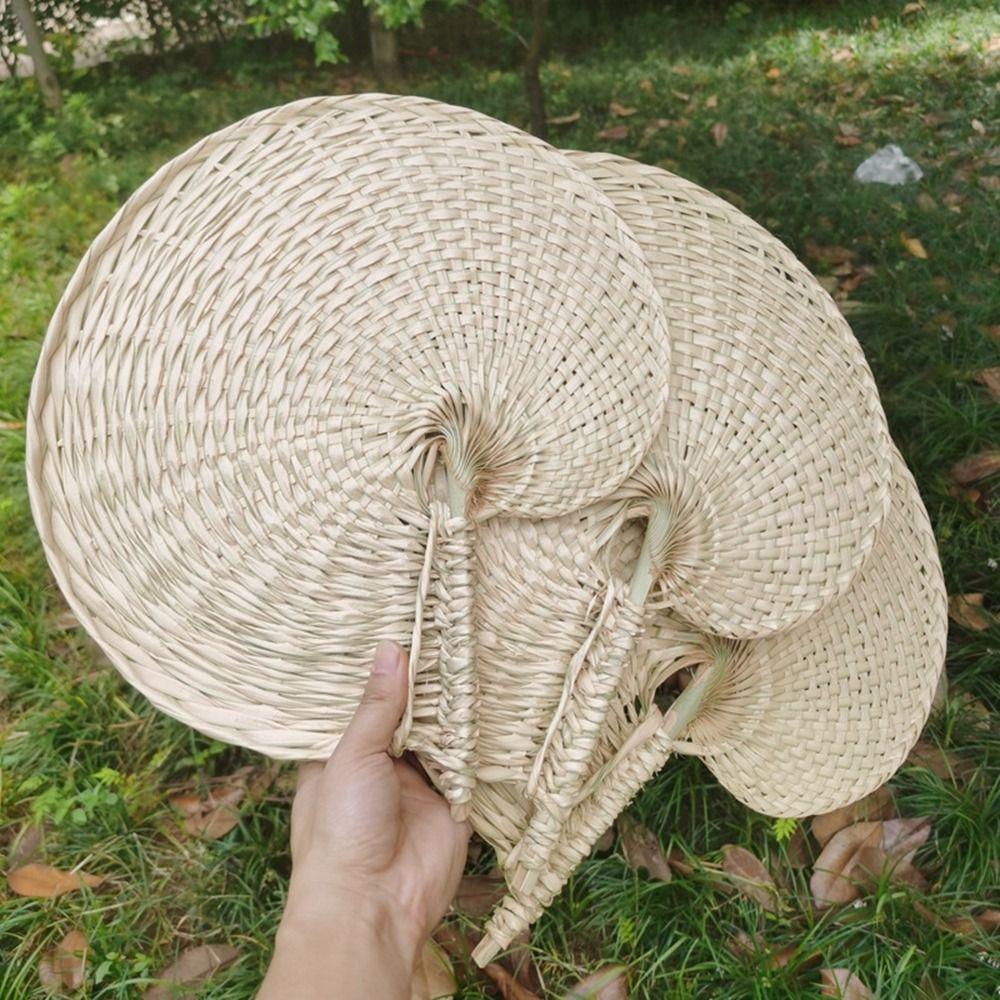 

Artistic Summer Cooling Handmade Chinese Style Straw Fan Home Decoration Palm-Leaf Fan Hand Fan