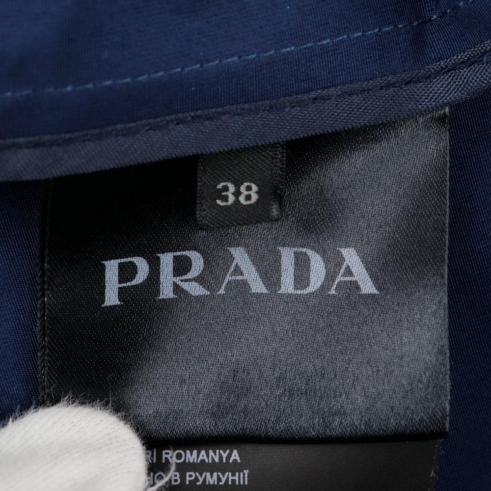 Prada Trenčkot 29Y278 Tmavě modrá bavlna/polyester Dámský Použitý