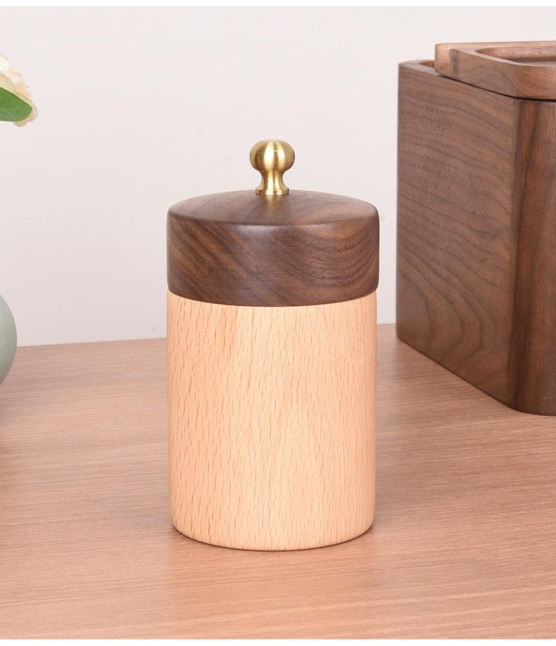 HeMu Solid Wood Toothpick Box for Home High-end Creative High-end Cotton Swab Box Convenient Toothpick Box