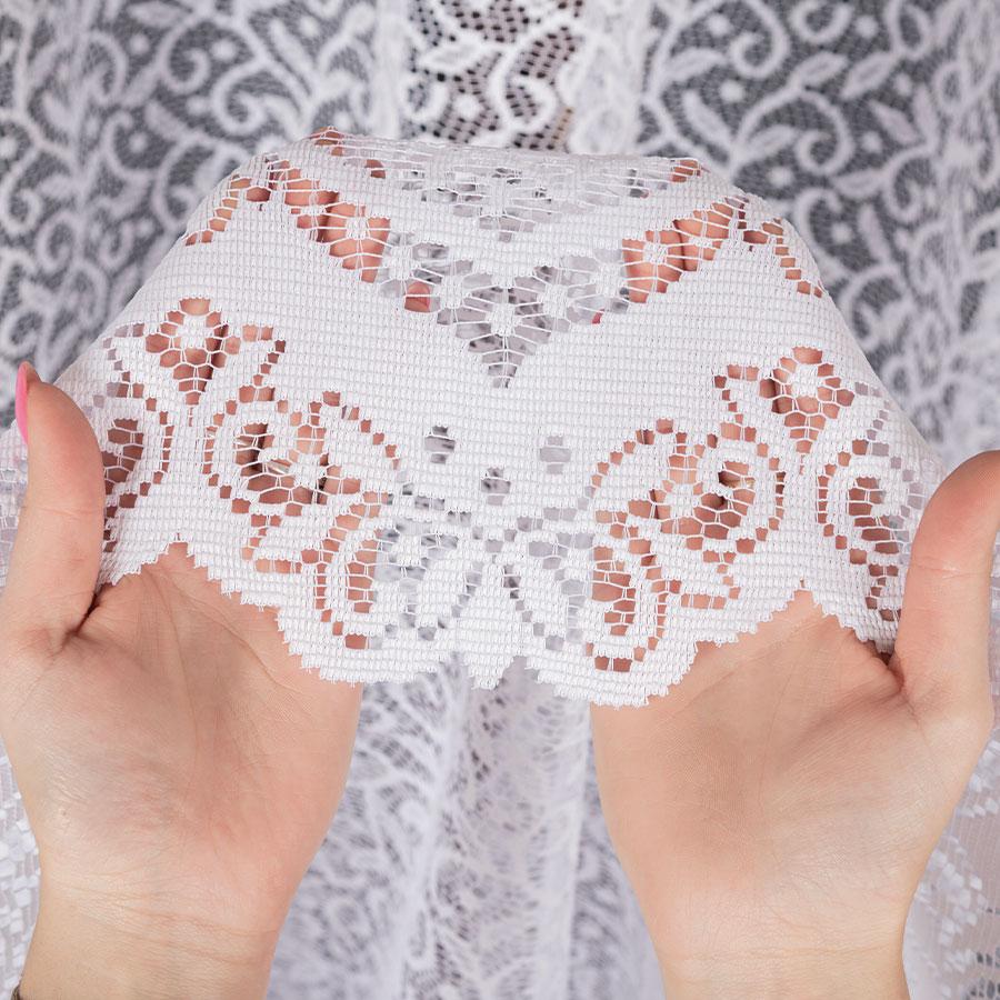 Bogumiła - Ready-made Jacquard Curtain - White - Classic Pattern - 300X160