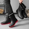 Rain Shoes Men's Medium Tube Fashionable Waterproof Outer Wear Men's Non-slip Rain Boots Warm Fishing Light