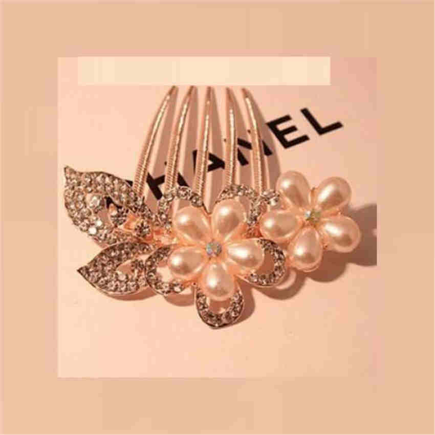 Fashion Flower Design Females Hair Accessories Clip Beautiful Plate Hair Comb Clip Hair Insert