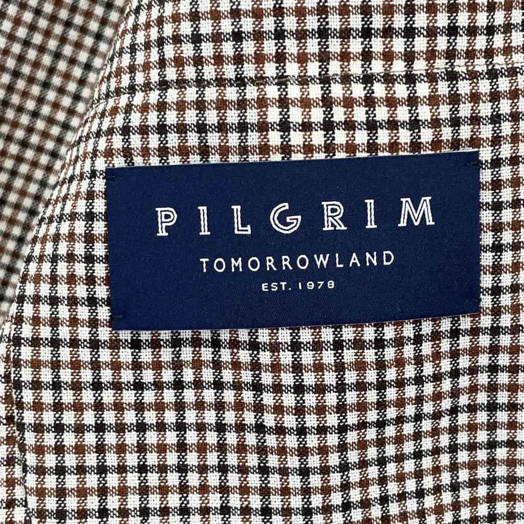 TOMORROWLAND PILGRIM [Excellent Condition] 61-07-22-07002 Check Wool Polyurethane Single 2B Jacket 46 beigeUsed