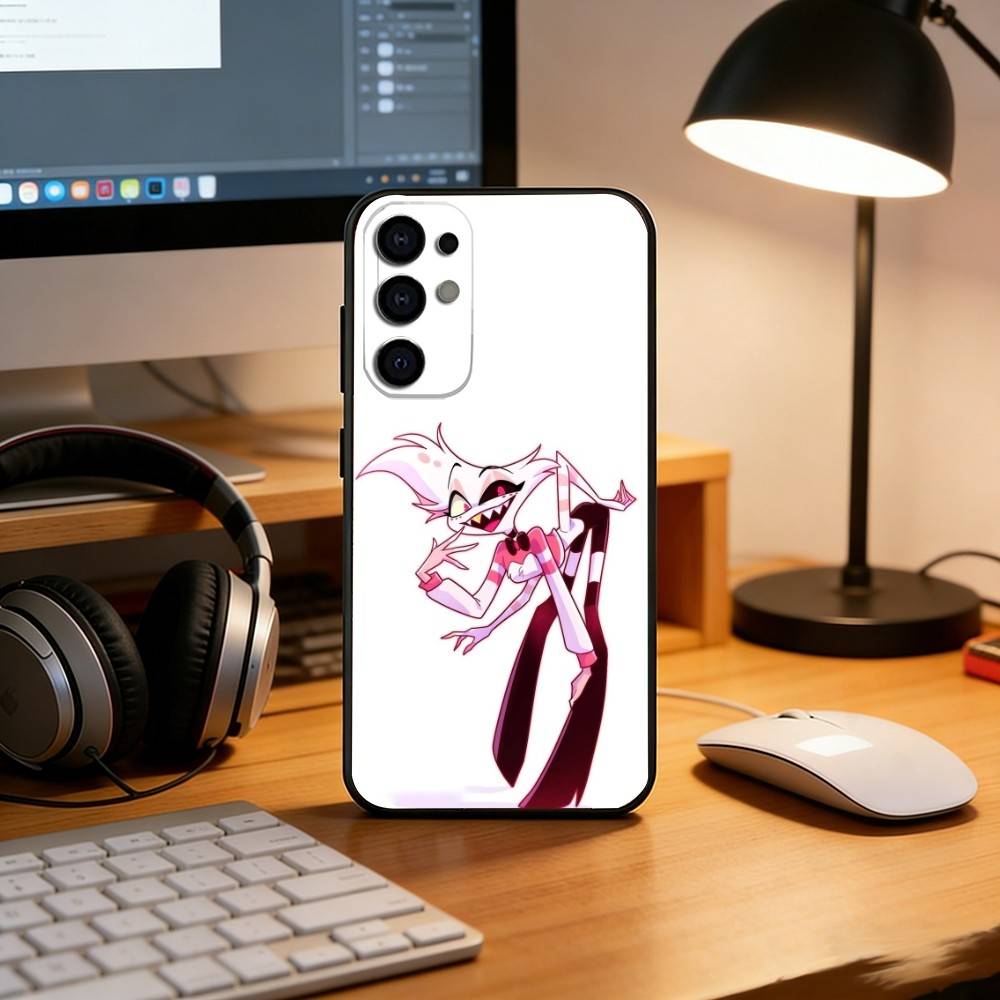 H-Hazbin Hotel A-Angel Dust Phone Case Black Silicone Soft For Samsung S25,S24,S21,S22,S23,S30,Ultra,S20,Plus,Fe,Lite