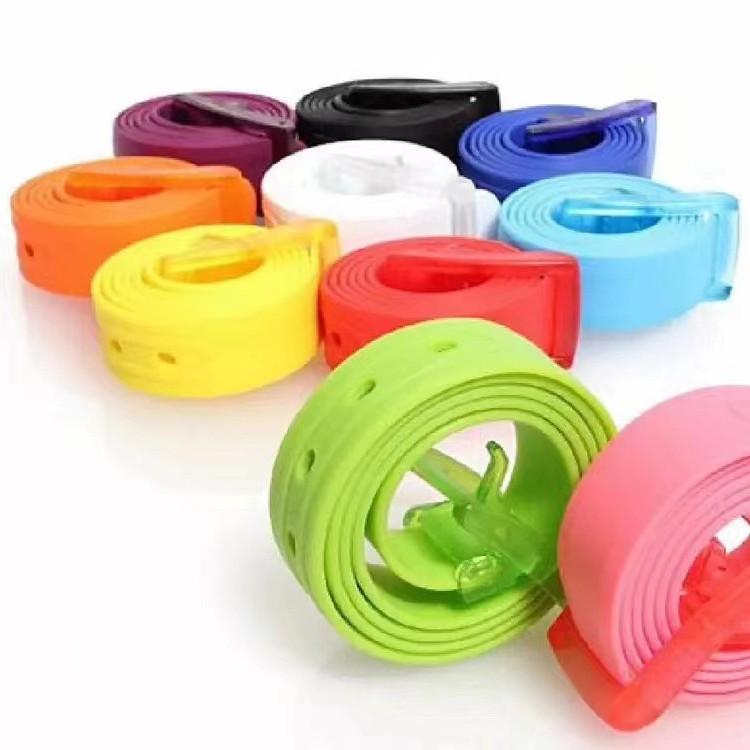 Candy Color Silicone Belt Packaged Plastic Waistband Eco-friendly Rubber Straps for Retail Shops