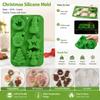 Silicone Mold Green Christmas 6-Cavity Santa Snowman Tree Star Wreath Reindeer for DIY Cakes Mousse Chocolate Holiday Baking