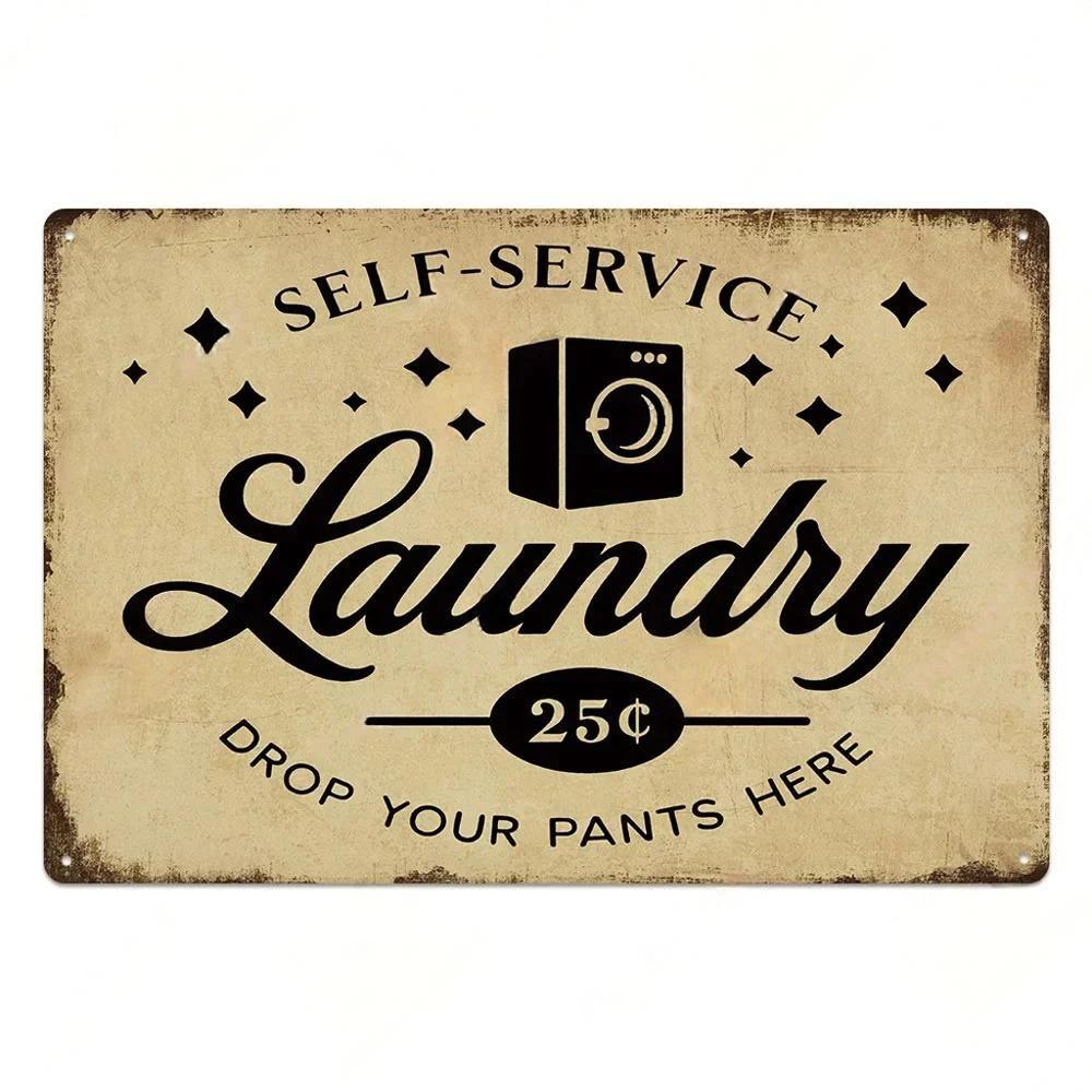 Laundry Room Billboard Vintage Metal Tin Sign Decor Funny Poster Plate Rust Decorative Plaque Tinplate Dry Clean Store Signs
