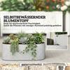 Set of 2 Hanging Flower Pots, Planters with Drainage System, Hole, Hooks, 42 x 16 x 15 cm, Light Gray