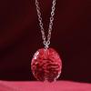 Funny Red Brain Pendant Necklace/Earings/Ring for Halloween Party Unique Heart Neckchain/Ear Drops Stylish Accessory