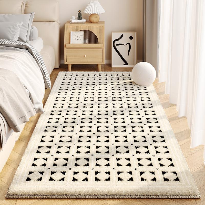 Schlafzimmerteppich Schmutzabweisender Bettvorleger Haushalt Dick Rutschfest Teppich Leicht zu Pflegen