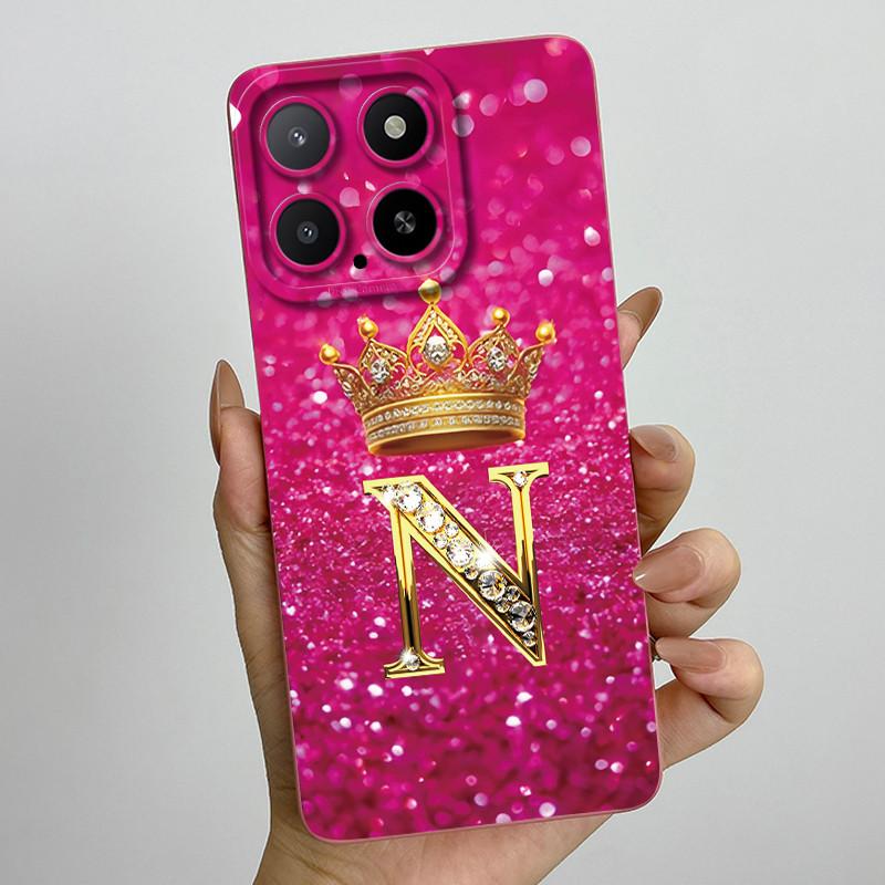Casing For Honor X5b 2024 Phone Case Crown Letters Silicone Soft Full Protective Back Cover For HonorX5b X 5b+ Plus Coque Fundas