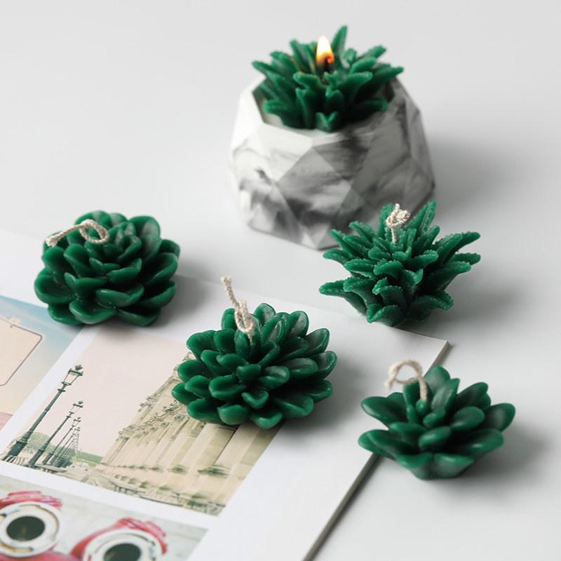 3D Succulent Plants Candle Mold Cactus Silicone Mold Candle Holder Mold Gypsum Plaster Silicone Mould Candle Mould