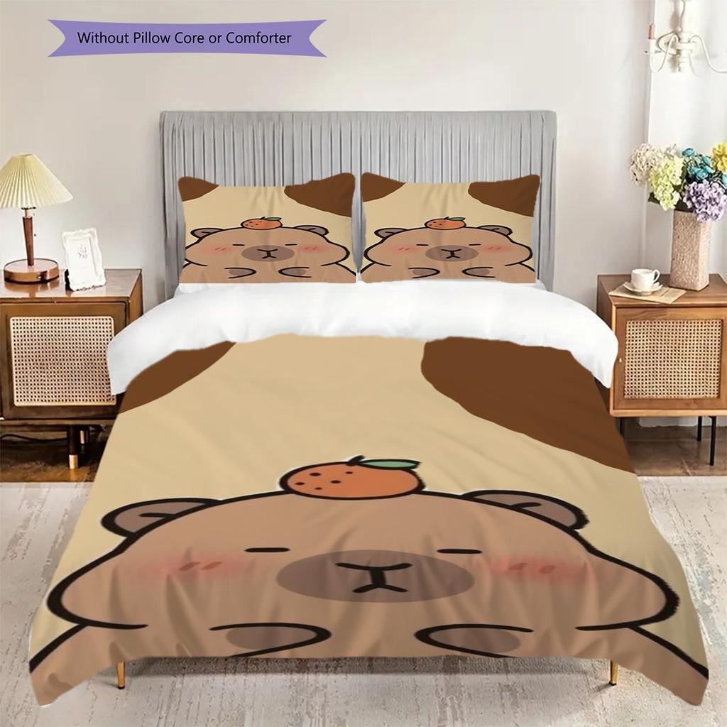 Whimsical Lemon Charms Three-piece set (1 * duvet cover + 2 * pillowcase, without core) 2D Flat Bedding set Duvet cover and pillowcase