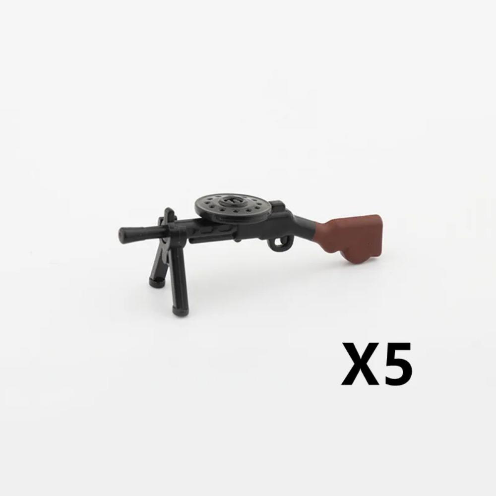 5/10 Zbraně vojáků z 2. světové války Stavebnice Dvoubarevný tisk Stroj Puška Samopal Odstřelovací pušky Vojenské příslušenství Kostky C238