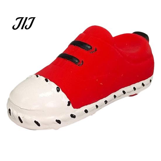 Interactive Pet Toys for Boredom Relief Cartoon Shoe Squeaky Dog Toy, Funny Sneaker Shape Chew Toy Solo Play Dogs Small Medium Dogs, Durable