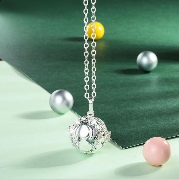 Mother Child Pregnancy Bola Encrusted Crystals and Pink Chime