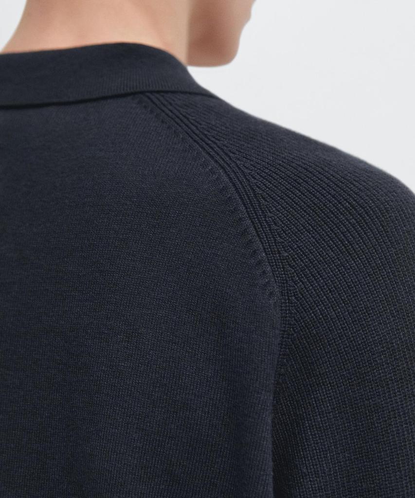 Masimodutti Cotton Blend Knit Polo Sweater