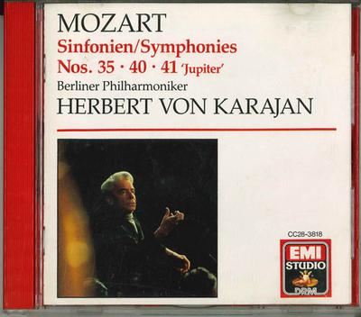 CD MOZART, KARAJAN - Jupiter & Haffner CC283818 EMI Japan Clasic Folosit