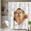 1pc Funny Dog Paw Print Shower Curtain Bathroom Decor Bathtub Partition Hanging Curtain with 12 Hooks 70.8x70.8 Inch Cute Pet