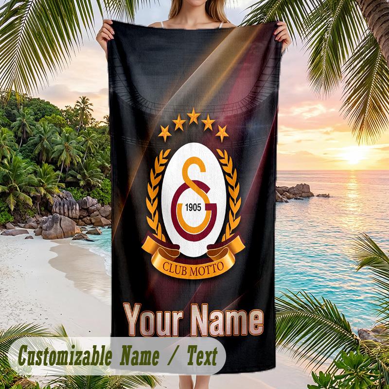 Beach Towel Galatasaray FC Print Custom Name Text Soft Towel for Swimming Pool