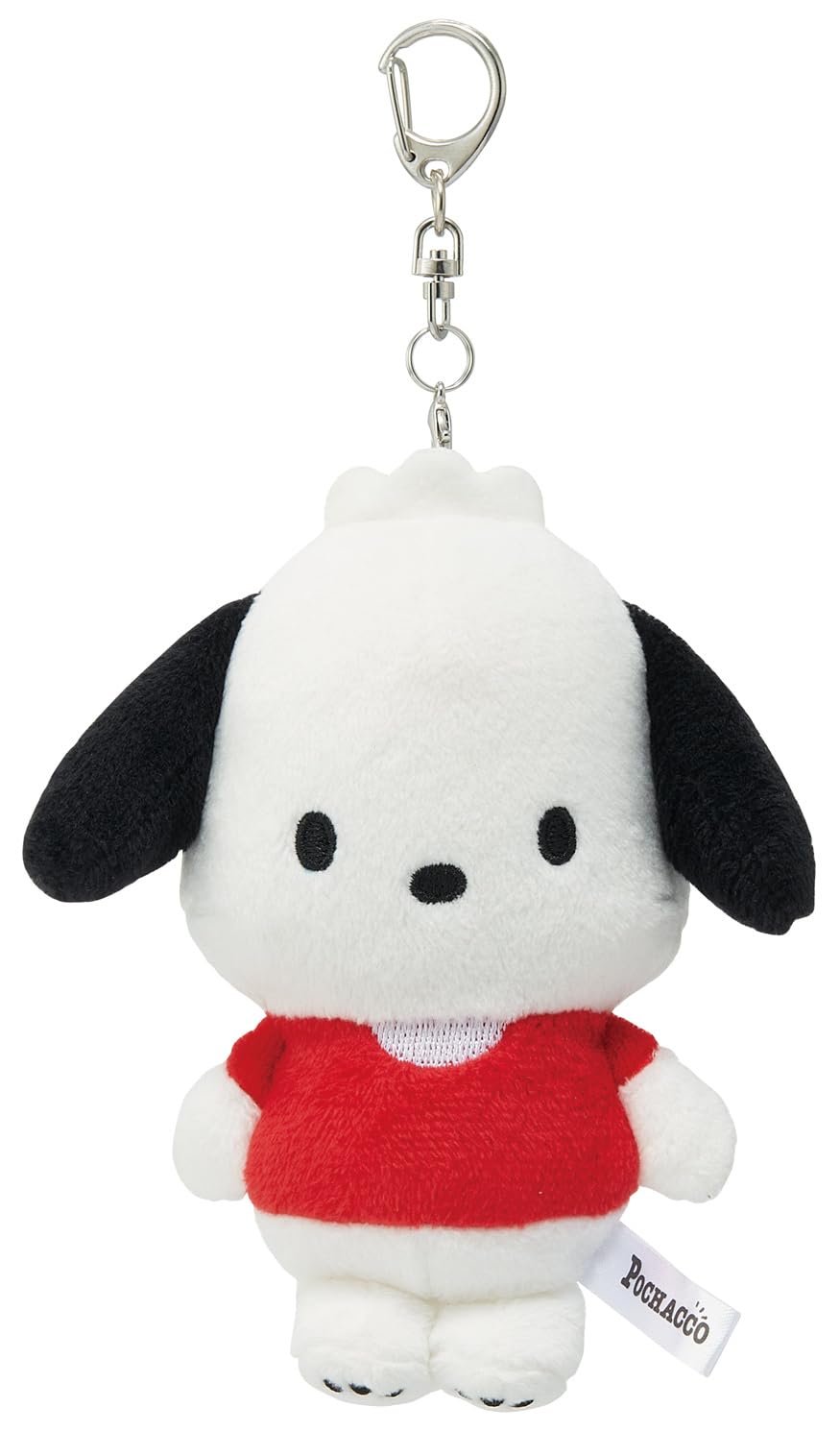 Skater Plush Mirror Keychain Mascot Mirror with Carabiner Clip Sanrio Pochacco Die-Cut ZNMD1-A