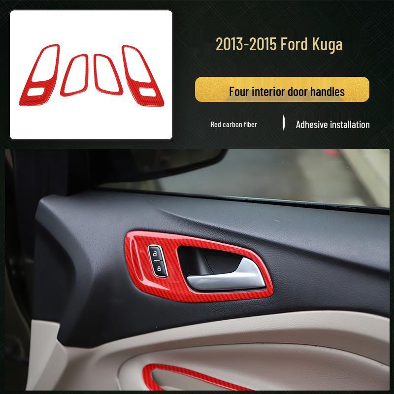 13-15 Kuga Kohlefaser Navigationskonsolenaufkleber - Pfirsichholz-Stil