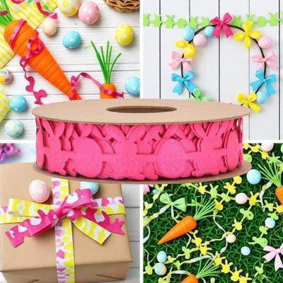 Easter Bunny Egg Ribbon Decorative Holiday 10M Length Gift Wrapping for Bow Making Wreath