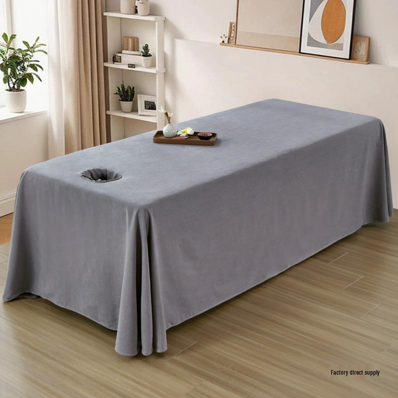Universal White Beauty Bed Sheet with Face Hole - Elegant Massage Table Cover