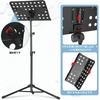 AKOZLIN Foldable Music Stand, Adjustable AngleHeight, Music Stand, Sheet Music Holder, Music Stand, Height Adjustable from 49cm to 127cm, Projector