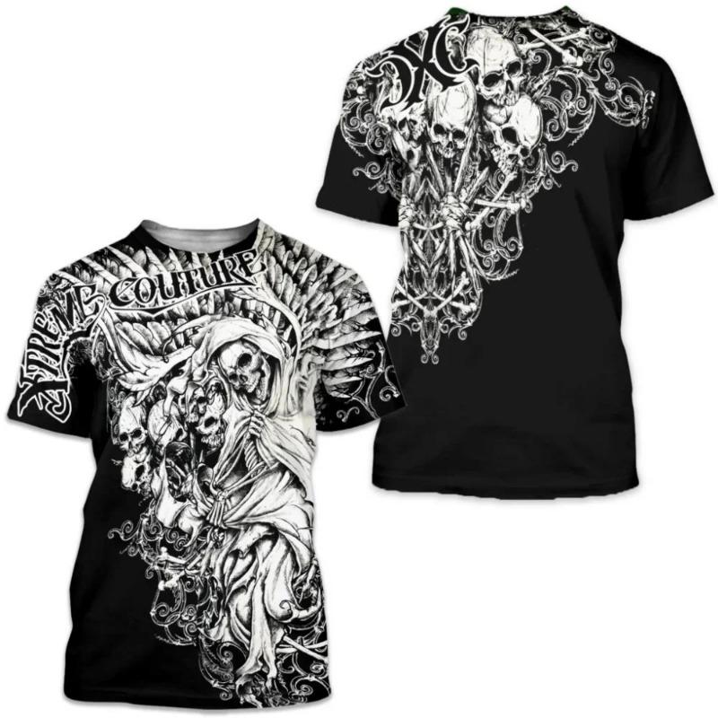 Summer New Cute Dolphin Pattern Men's Printed T-shirt Street Popular Harajuku Round Neck Plus Size Fashion Top Short Sleeve