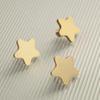 Decorative Brass Kitchen Cabinet Knobs Gold Star Drawer Dresser Knob Pulls Furniture Cupboard Handles Modern (4), Medium