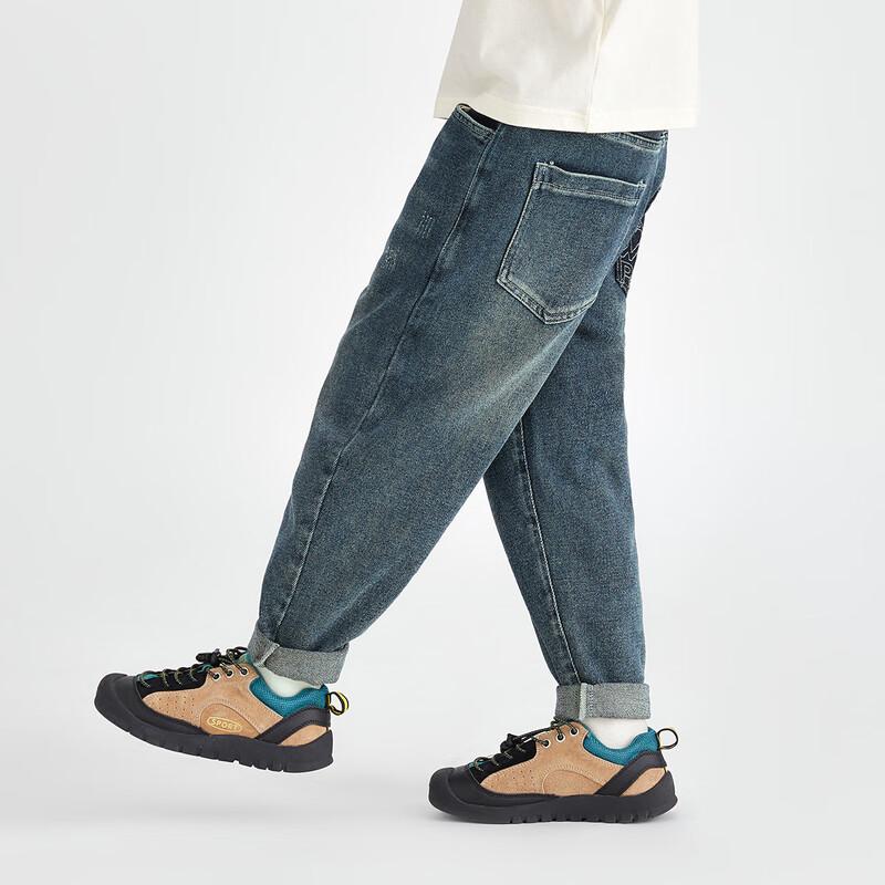 DODUOBABY Boys Soft Durable Embroidered Washed Jeans 110 джинсовый синий
