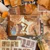 Ta Merry Collage Material Assortment Design Textured Retro Stylish Lace Background Large Vintage Brown Pack Paper, Paper, Stickers, Stickers, Cute,