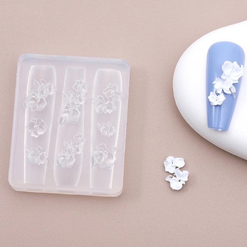3D Flower Nail Art Silicone Molds Silicone Nail Carving Mold Bows Earrings Mold Pendant Jewelry Making Tools for Women