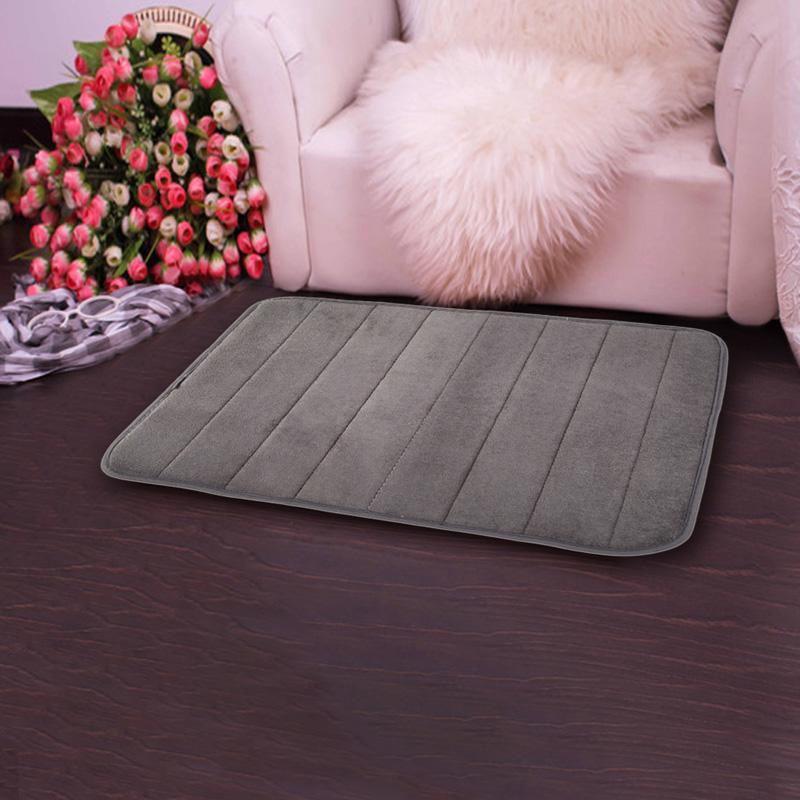 Tapis de bain en mousse à mémoire de forme luxueusement doux avec velours corail et fond antidérapant