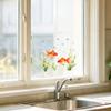 Red Goldfish Design Window Sticker, Transparent Electrostatic Adhesion No Glue Glass Decal for Living Room Bedroom Entrance Hall Home Decor