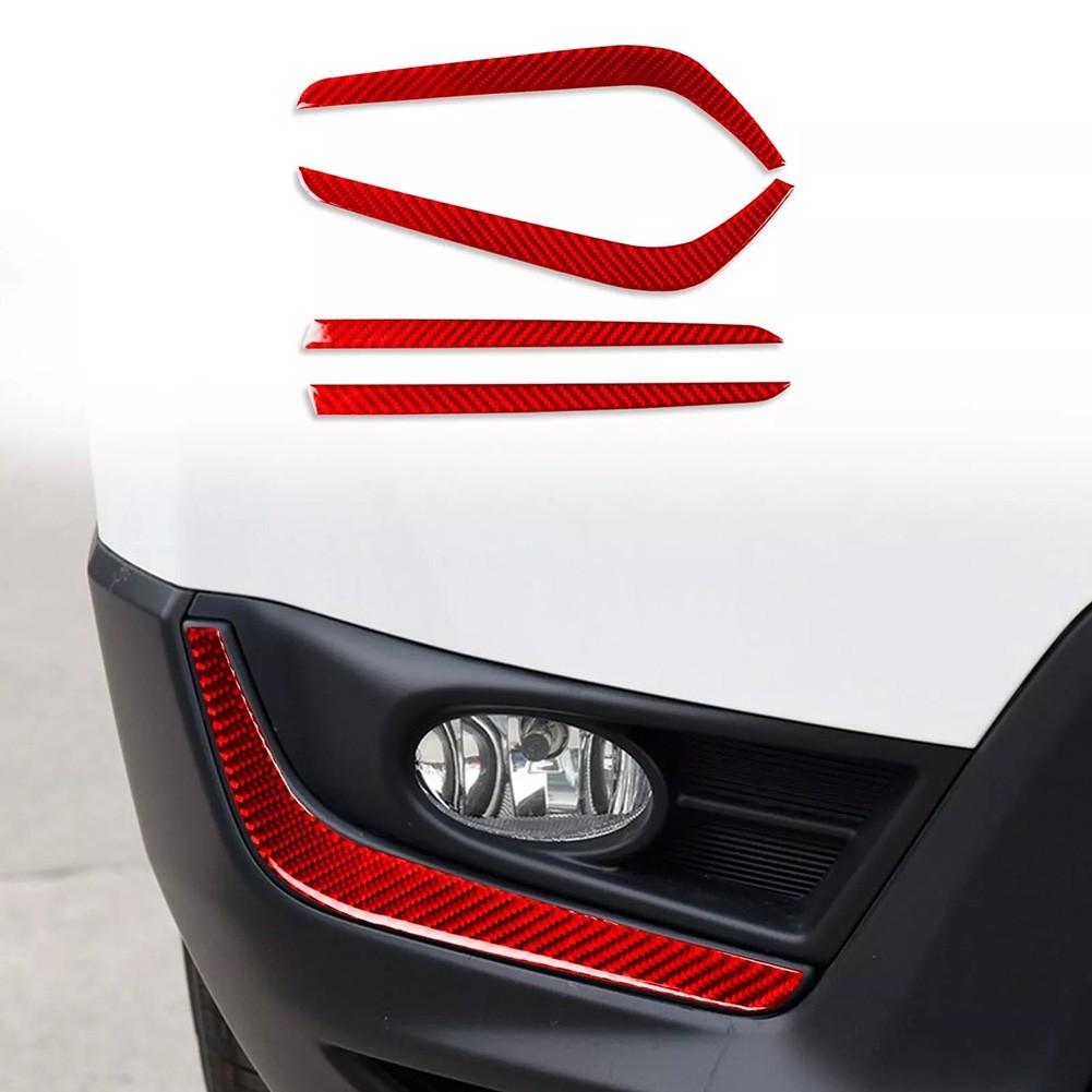 For Honda For CRV 2017-2021 Red Carbon Fiber Fog Light Eyelid Molding Trim Strip