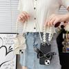 For Apple 16 Promax Solid Color Silicone Phone Case for IPhone 14 Bow 15 Pearl Hand Chain Cross Body