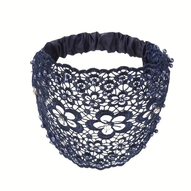 3 peças Boho Hollow Lace Headband Wide Head Wrap Faux Pearl Decor Headband Acessórios de cabelo para mulheres
